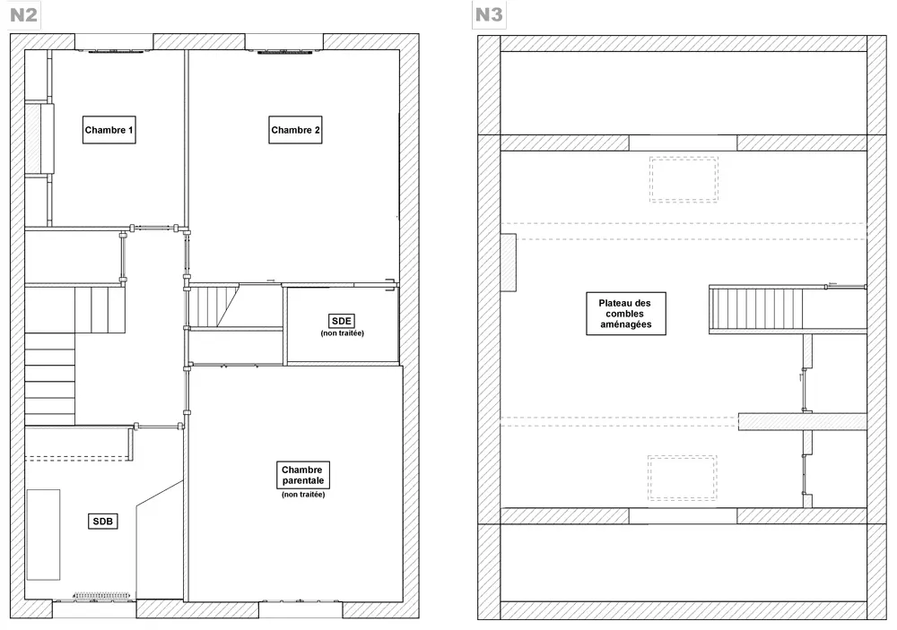 Plans de l'existant du N2 et N3