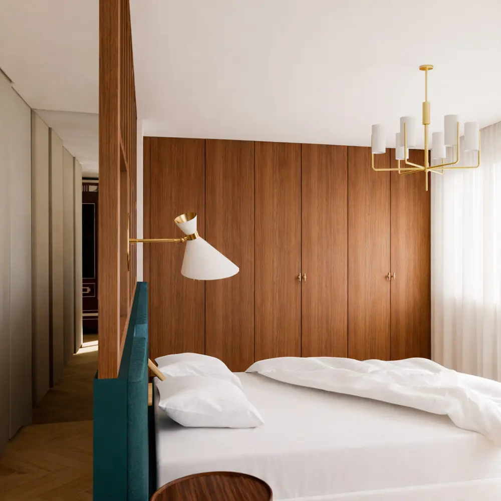 suite master claustra bois Art Déco chambre sur mesure Hyères