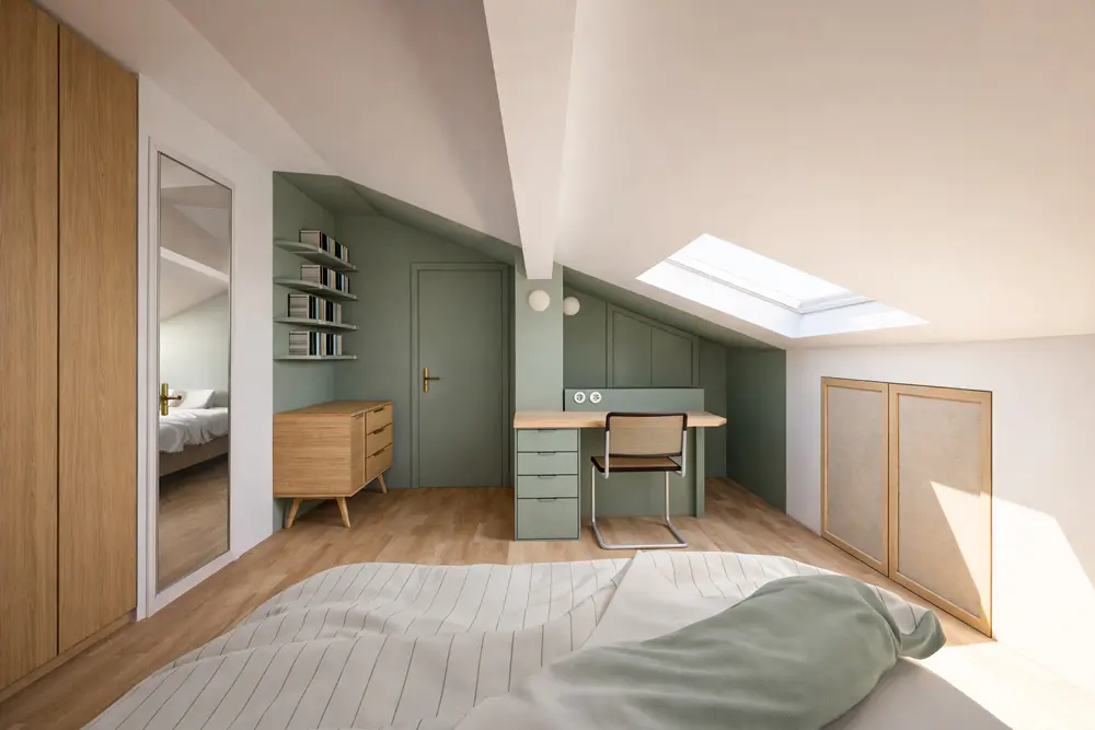 aménagement combles chambre ado maison de maître Bordeaux