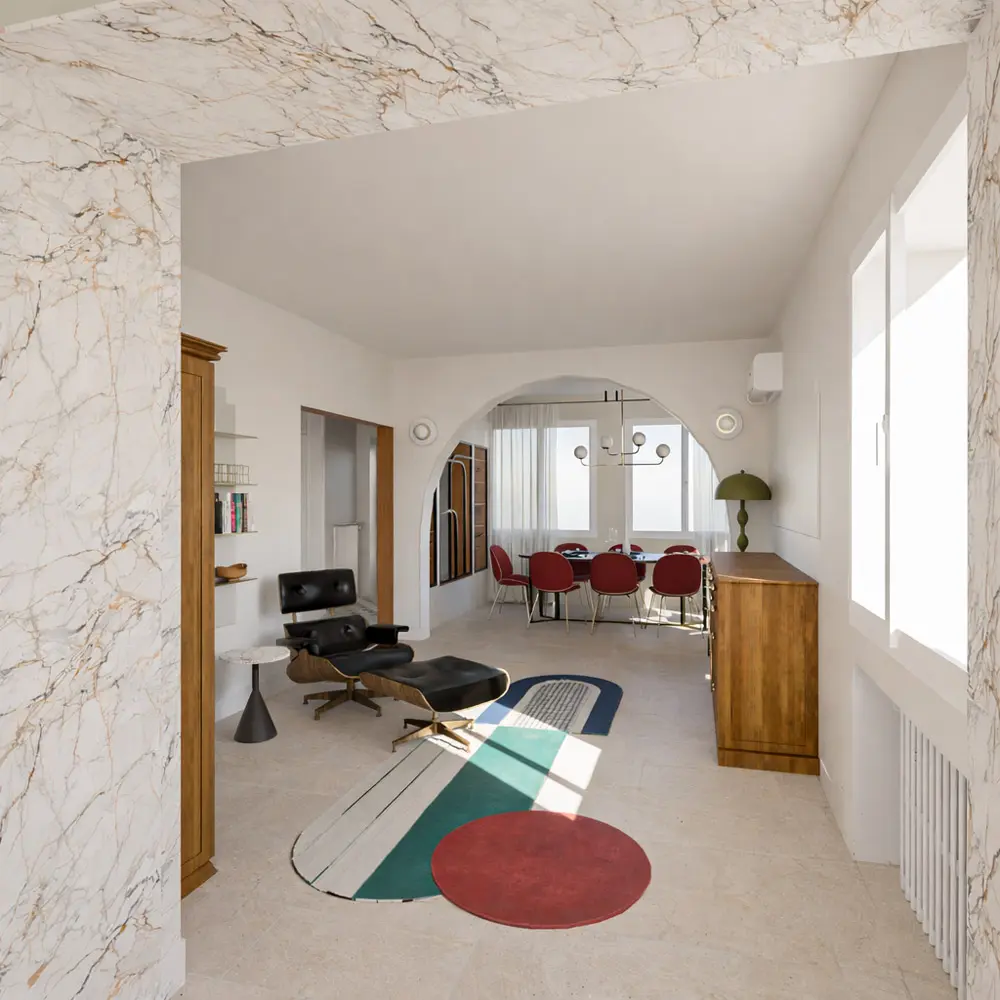 petit salon lecture aménagement maison de maître Art Déco architecture intérieure Hyères