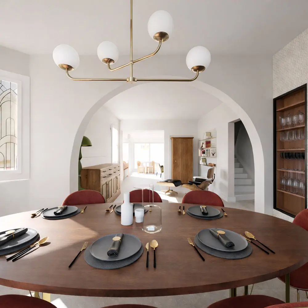 salle à manger Art Déco vaisselier vitrine sur mesure rénovation maison de maître Hyères