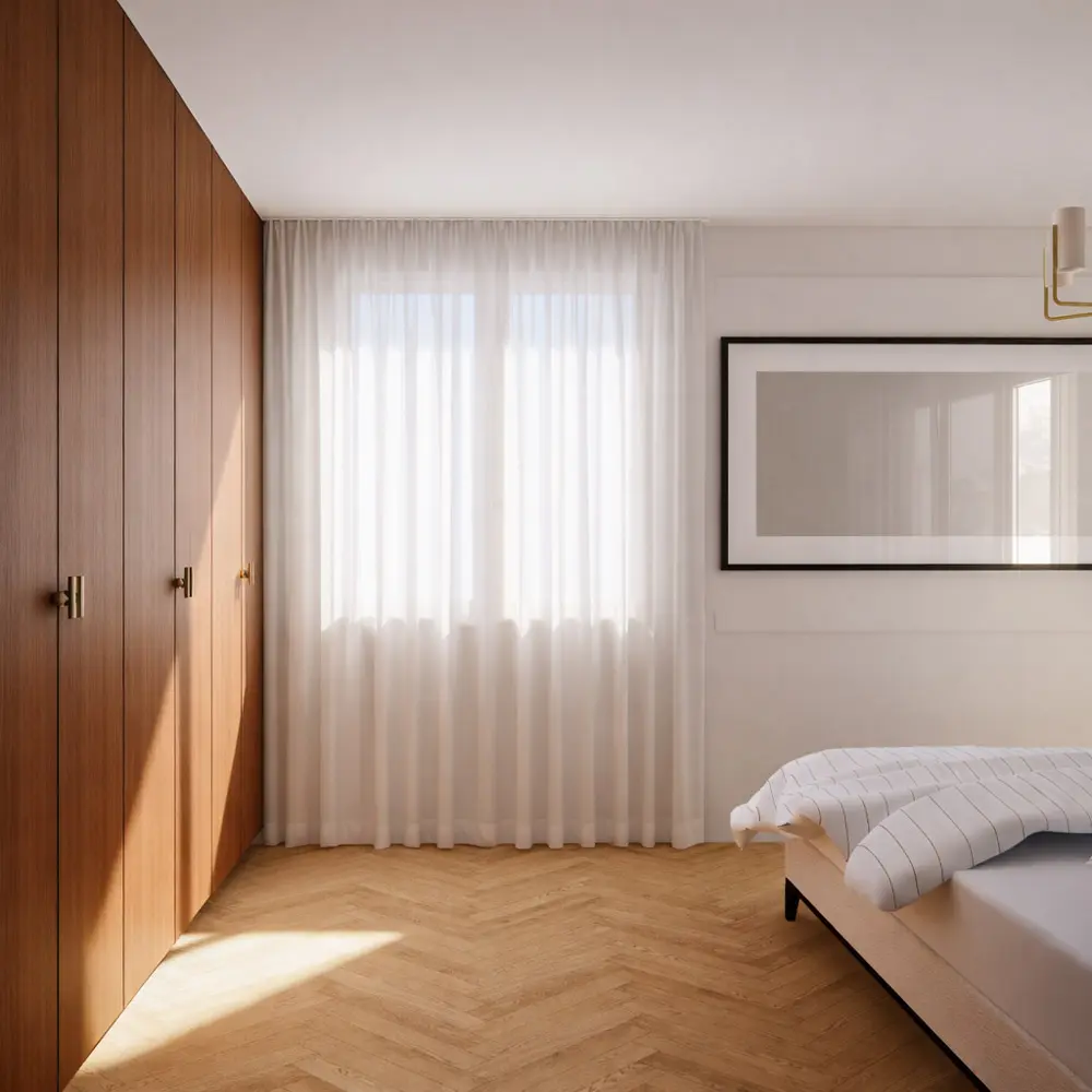 suite master claustra bois Art Déco chambre sur mesure Hyères